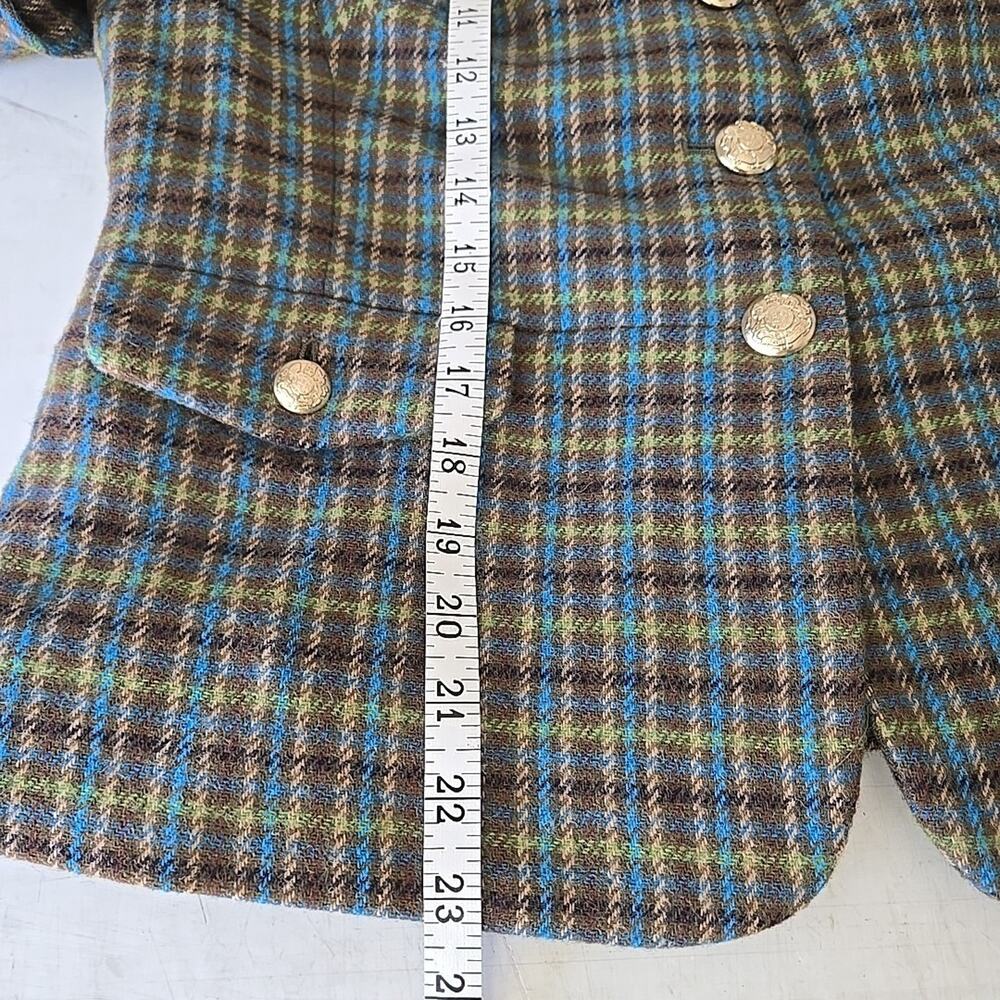 Talbots 10P Petite Plaid Wool Blend Blazer Jacket NWT Gold Button Office Capsule - Picture 6 of 8